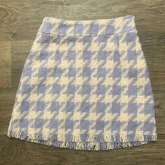 NEW Storets Lori Houndstooth 2 Piece Set Size Small Purple Wool Skirt Jacket NWT - Picture 10 of 14